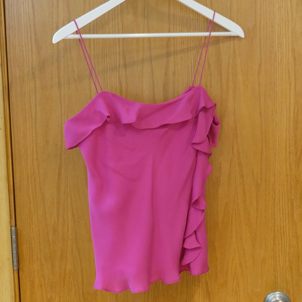 Lauren Ralph Lauren V-neck Silk Ruffle Cami